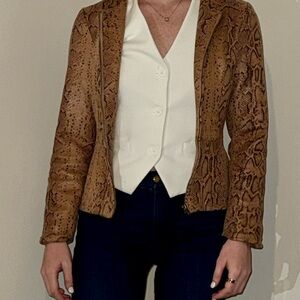 BB Dakota Tan Snake Print Blazer